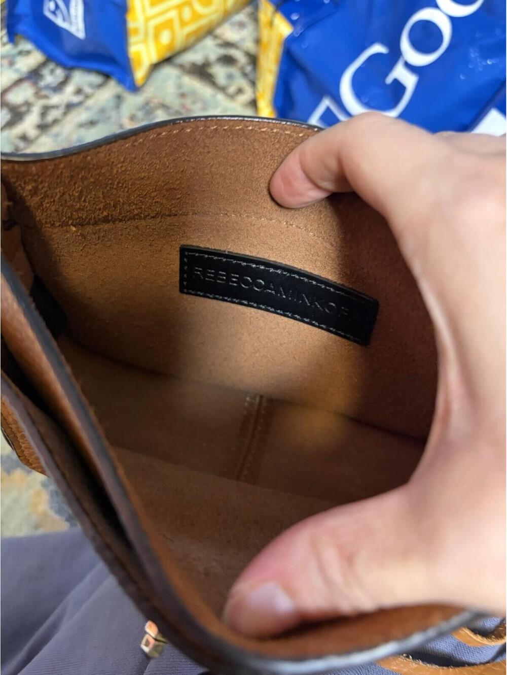 Rebecca Minkoff Mini Darren Messenger Crossbody Bag In Camel Brown. Retail $228 - Picture 8 of 8